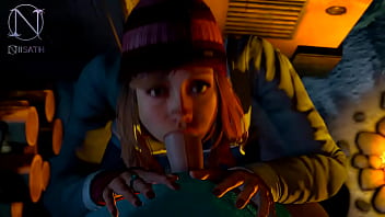 Preview 3 of Vadose Sex - Ashley Brows sucking friends dick in the cold (Until Dawn parody by Niisath)