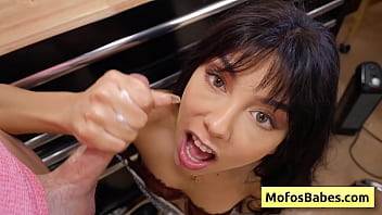 Preview 3 of Bardir Sister Mom - Sexy teen brunette Bianca Bangs get her bald pussy pounded hard by Billy Boston