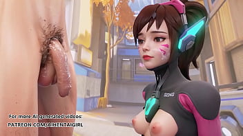 Preview 4 of Fat Idein Xxx - Overwatch Dva cosplay Blowjob | Uncensored Hentai AI generated