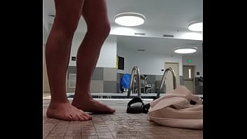 Preview 2 of Make Up Girl Xxx - SciFiCowboy Hotel Pool Shower in public Pt 2