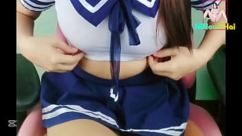Preview 1 of Candi Dixon - Japanese school girl cosplay shows how to have sex Babe Porn star THai