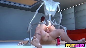 Preview 4 of Cowgirl Amatuer Fisting - Prime3DX Robot and Pussy of the Future