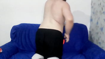 Preview 1 of Young Test Anal - Exibindo o Rab&atilde_o com minha nova jockstrap e usando o meu dildo - A bunda grande do gordinho aqui ficou mais deliciosa com essa jockstrap n&atilde_o &eacute_ mesmo?- Fernando Devil