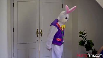 Preview 1 of Fast Time Frame - Stepbro In Bunny Costume Sneaks Inside Stepmom And