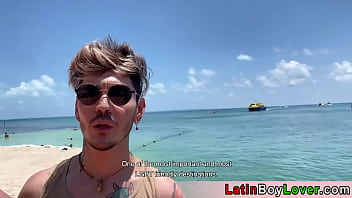 Preview 1 of Kathakarana Sex - Latin guys celebrate gay pride on the beach outdoor