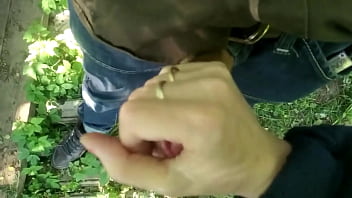 Preview 2 of Dpd Demolished - Video from phone my wife. In park random passerby paid my wife,  she jerk off his cock and he cum. Cumshot. Publicly. Public masturbation. Outdoor. Outside. In public. In public place. Handjob. Masturbation. Girl masturbates dick. Milf. Whore wife