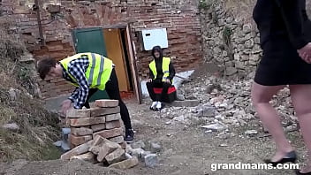 Preview 1 of Her First Time Fuck - Grandmams make glory holes with jackhammer