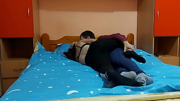 Preview 1 of School Girl Sex Old Man In Bus - Teen girlfriend with tight pussy rides boyfriend&#039_s dick
