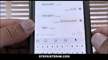 Preview 1 of Francis Bell - StepSister4K - Hot Brunette Stepsister Texts Stepbrother That She Wants To Fuck POV - Diana Grace