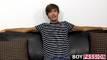Preview 1 of Catfight Female - Young dude with bangs pleases himself after the interview