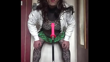 Preview 2 of Shemale Gloryhole Cum Comp - bisexual crossdresser wants to be filmed while getting his anal pussy fucked by a real cock instead of this dildo machine fucking him part 41