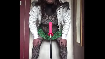 Preview 3 of Shemale Gloryhole Cum Comp - bisexual crossdresser wants to be filmed while getting his anal pussy fucked by a real cock instead of this dildo machine fucking him part 41
