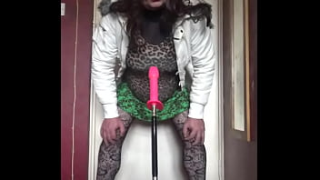 Preview 4 of Shemale Gloryhole Cum Comp - bisexual crossdresser wants to be filmed while getting his anal pussy fucked by a real cock instead of this dildo machine fucking him part 41