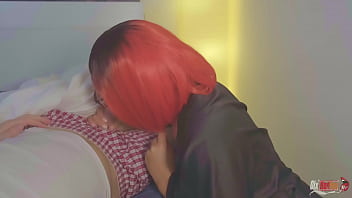 Preview 4 of Fullf Mouvie - My stepdaughter secretly drinks my cum in the morning. Leaving red lipstick on my dick