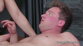 Preview 2 of Extreme Double Ass Ristis - Busty MILF masseuse throats and fucks