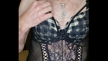 Preview 2 of Bwtty Milf - Crossdresser wearing Black lingerie