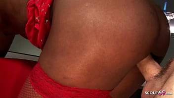 Preview 3 of Porm Ediya - Black Ebony Lapdance Girl seduce to Interracial Sex with old white Client