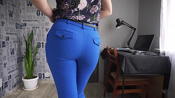 Preview 4 of Black Annoy - Colleague Teases Ass In Super Tight Trousers