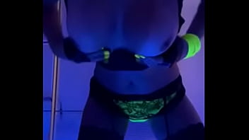 Preview 4 of Real First Op - Marcella giocando con neon