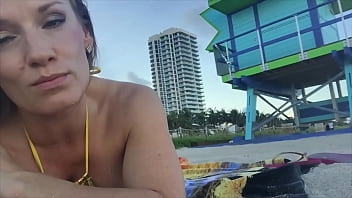 Preview 3 of Wife Shared First Time Awkward - Jillian Goes To The Beach (In A Tiny Gold Bikini)
