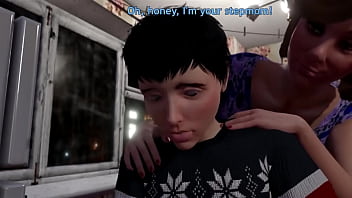 Preview 1 of Dog Is Man Xxx Video - Hot futa woman gave a guy a white dress for his birthday - animation futanari on male
