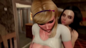 Preview 2 of White Mom Dress - The girl saw her stepbrother sucking dick,  and.. threesome futanari cartoon porn