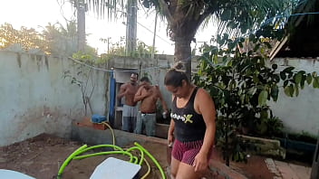 Preview 2 of African Bfuck - Constru&ccedil_&atilde_o da piscina por Pornostars parte dois . Pitbull Porn  - Fada Mel - El Toro De Oro