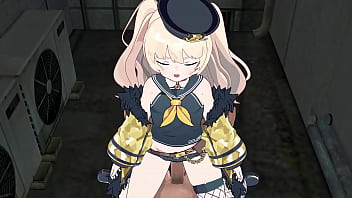 Preview 1 of Schoolgirl Uniform Anal Rape - MMD azurlane Bache sex in Dark Alleyway