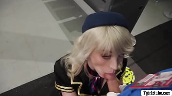 Preview 2 of Baby A Culona - Airport security analed TS flight attendant
