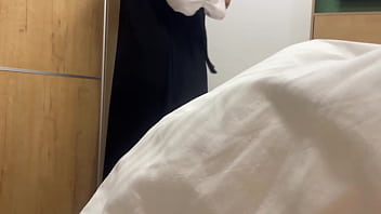 Preview 2 of Cute Teen Nyah Fuck And Facial - Arab maid seduces hotel client in room with her tight pussy