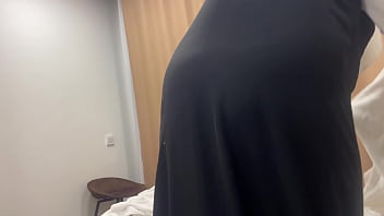 Preview 1 of Cute Teen Nyah Fuck And Facial - Arab maid seduces hotel client in room with her tight pussy