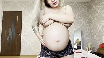 Preview 2 of Villege Bbws - Pregnant sexy big boobs girl teasing alone naked he catch her