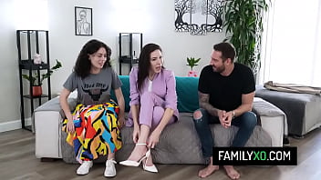 Preview 1 of Teeny Lovs - Hot milf step mom in threesome sex with her husband and stepdaughter - Agatha Delicious,  Satine Summers