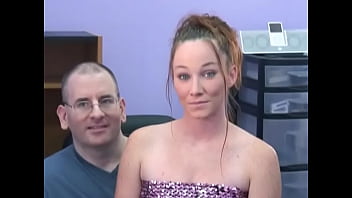 Preview 1 of Huge Tits Yoga - Fair-skinned freckle-faced coed strumpet blows older dude in a chair