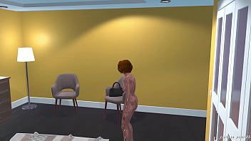 Preview 1 of Next To Sleep Husband - Redhead vs Strapon