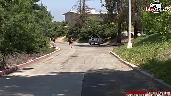 Preview 1 of Sleping Sister Sax - Milf with big natural tits and glasses pick up at the street