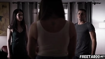 Preview 4 of Scilicone Erotic - Twisted Stepsiblings Pass Around &amp_ Share Mom Like A Sex Toy (Chanel Preston,  Evelyn Claire &amp_ Nathan Bronson) - Full Scene On FreeTaboo.Net