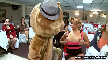 Preview 1 of Bunny Sex First Time - DANCING BEAR - Male Strippers Swinging Dick Like Baseball Bats At CFNM Party