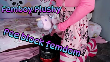 Preview 1 of 10 Age Garll - Femboy Plushy Pee block femdom (teaser)