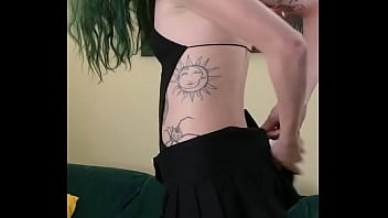 Preview 2 of Breast And Pussy Sucking - I have Kit Summers back with a very cute little Black bodysuit and a gothic miniskirt
