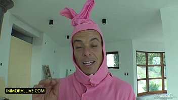 Preview 2 of Studentseks - Fit Teen Gets Hammered by the Pink Bunny in a Wild Easter Tale!