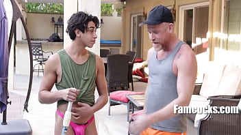 Preview 1 of Gandma Son - Poolside Day Off With Stepdad