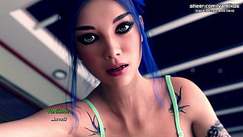 Preview 2 of Slam Pnp Videos - Acting Lessons | Blue haired girlfriend teen rides boyfriend&#039_s cock and gets some hot cum inside her tight petite pussy | My sexiest gameplay moments | Part #5