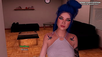 Preview 1 of Slam Pnp Videos - Acting Lessons | Blue haired girlfriend teen rides boyfriend&#039_s cock and gets some hot cum inside her tight petite pussy | My sexiest gameplay moments | Part #5