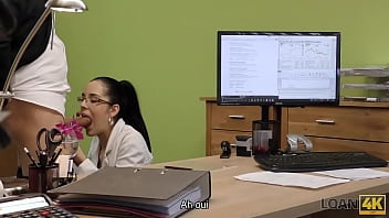 Preview 3 of Squirt Cumshot Taboo - LOAN4K. Une brune aux seins tatou&eacute_s devient une pute au bureau de pr&ecirc_t