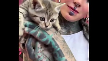 Preview 2 of Face Fuck Strapon - This cute little kitty makes me smile ?What always brings a smile to your face?#KittyCuddles #Smile #CatLove #Psyl...