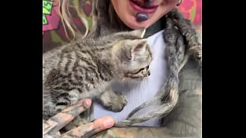 Preview 3 of Face Fuck Strapon - This cute little kitty makes me smile ?What always brings a smile to your face?#KittyCuddles #Smile #CatLove #Psyl...