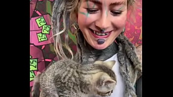 Preview 4 of Face Fuck Strapon - This cute little kitty makes me smile ?What always brings a smile to your face?#KittyCuddles #Smile #CatLove #Psyl...
