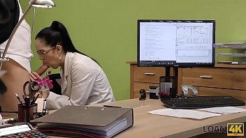 Preview 1 of Mom And So4 - LOAN4K. Hottie is ready for sex with agent for cash right in office