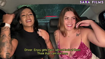 Preview 2 of Sissy Slut Trainer Huge Strapon - UberSex en Medellin - Lesbianas follando en carro y apartamento - Sara Blonde y Mariana Martix - Sara Films